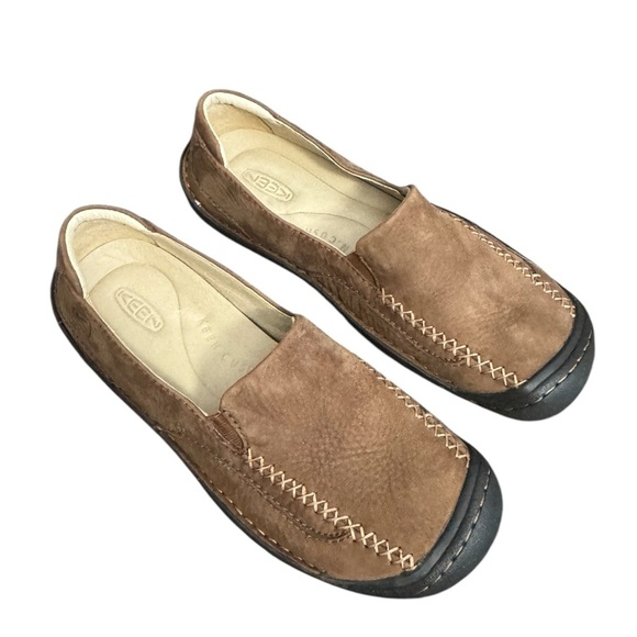 Keen Brown Leather Comfort Loafers Size 7 - Picture 1 of 6